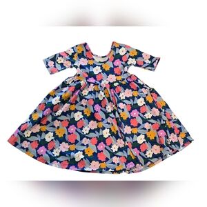 HANNA ANDERSON Skater Twirl Floral Print Dress Sz 130 or 8